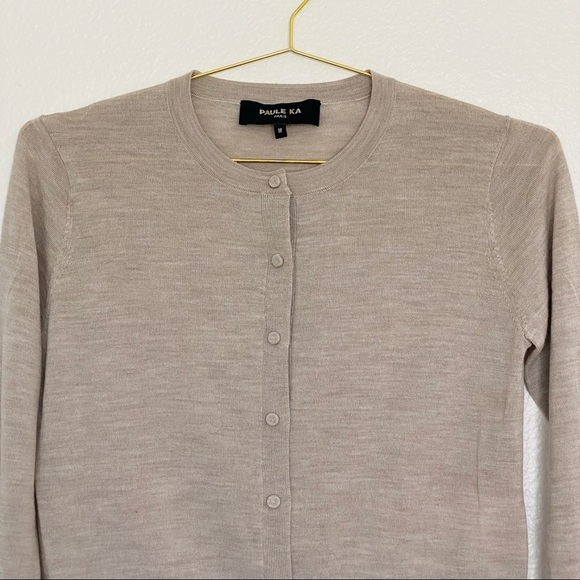 PAULE KA Soft Wool Crop Button Down Cardigan SZ M - Picture 3 of 4